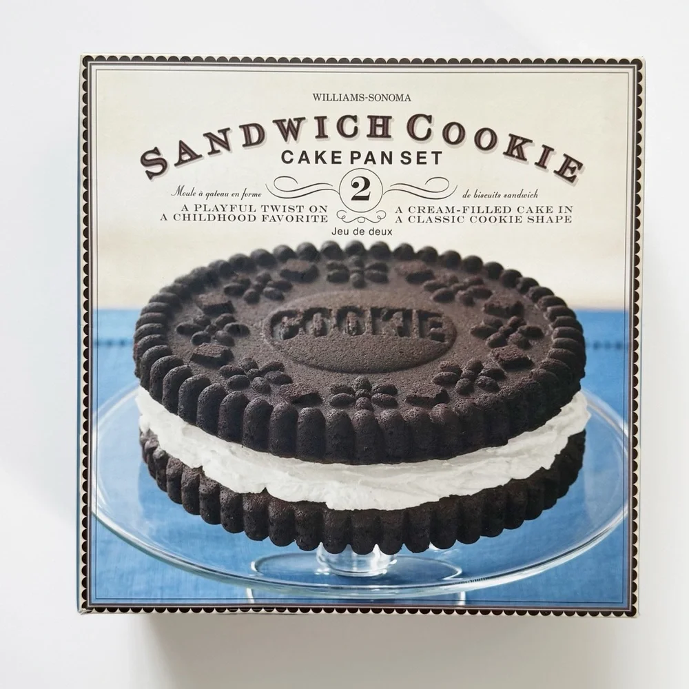 Williams Sonoma 9” Round Sandwich Cookie Cake Pan Set | NWT